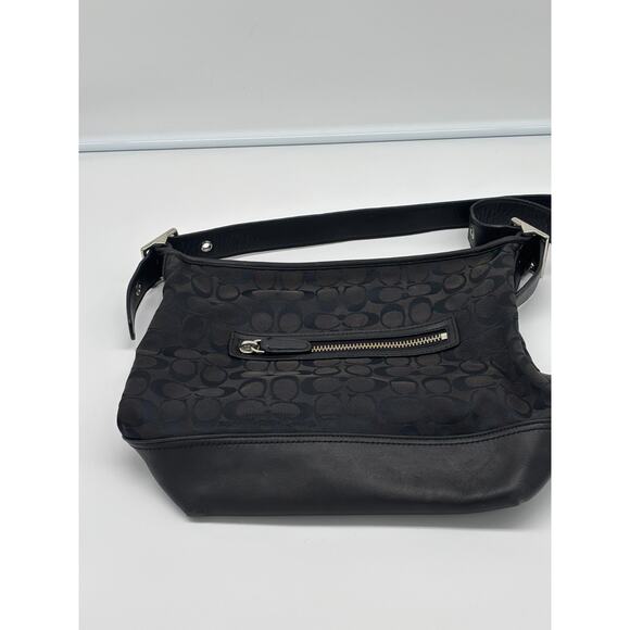 Y2K Vtg Old Coach Legacy Bleecker Duffle Sig Canvas Black Shoulder Bag #25380 - Picture 2 of 9